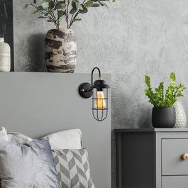 Opviq Mahoni - 13205 Lámpara de pared Negro y Oro